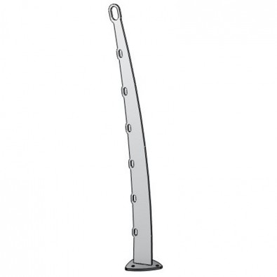Poteau POUR ESCALIER TROUS OBLONGS de garde corps acier pont de bateau à la française 6 lisses 12 mm main courante 26,9 mM Poteau POUR ESCALIER TROUS OBLONGS de garde corps acier pont de bateau à la française 6 lisses 12 mm main courante 26,9 mM