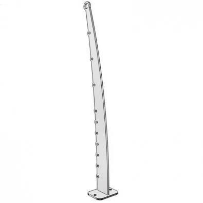 Poteau design contemporain de garde corps acier pont de bateau à la française 10 lisses 12 mm main courante 26,9 mm