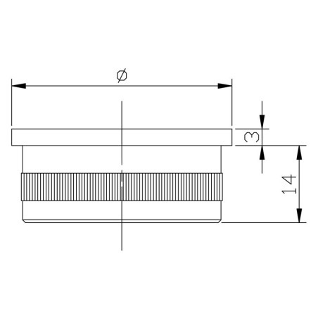 Bouchon pas cher massif plat diam 33,7 mm en inox 316 brossé à frapper