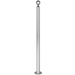 Poteau rond de rampe escalier inox 316L support articulé avec bague de main courante