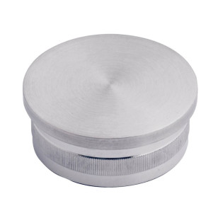 Bouchon pas cher massif plat diam 42,4 mm en inox 316 brossé à frapper