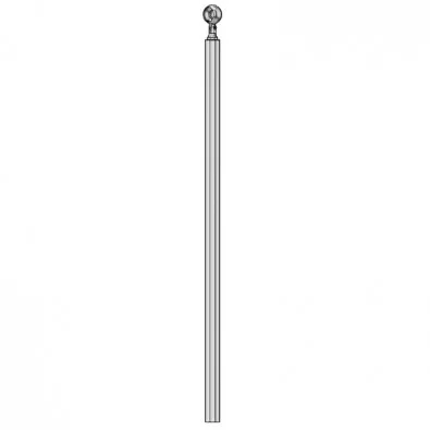 Poteau de rampe escalier inox 316 avec BAGUE à sceller dans le béton longueur 1250 mm