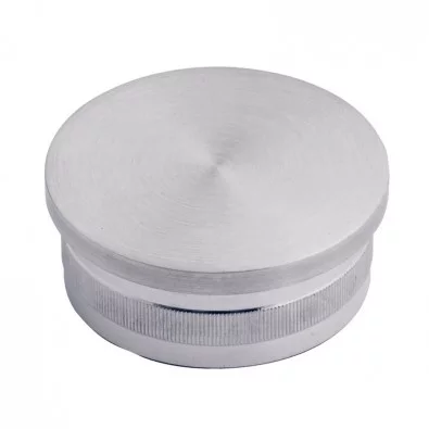 Bouchon pas cher massif plat diam 48,3 mm en inox 316 brossé à frapper