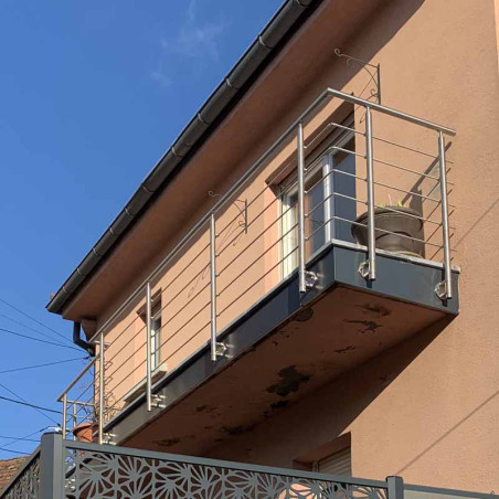 Garde corps inox en kit 5 barres à l'anglaise : rampe escalier, terrasse, balcon, mezzanine