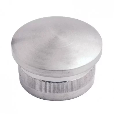 Bouchon moleté bombé diamètre 33,7mm en inox 316 poli miroir à frapper