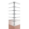 Poteau d'angle à 90° sortant garde corps inox 316 5 cables francaise avec coude main courante 90° 0