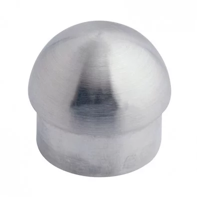 Bouchon demi sphère pour tube rond inox 33,7 mm 316 brossé, à coller