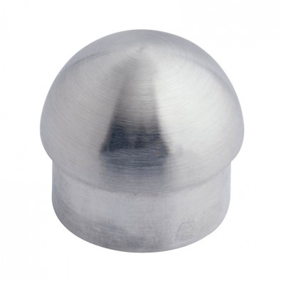 Bouchon demi sphère tube rond inox 33,7 mm 316 poli miroir, à coller