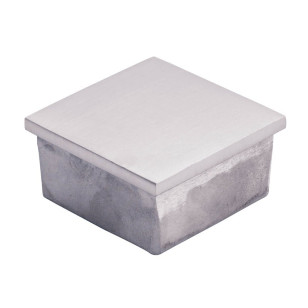 Bouchon plat pour tube inox  20 x 20 mm en inox 316 brossé à coller