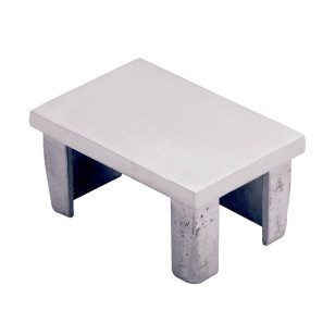 Bouchon plat pour tube inox  30 x 20mm en inox 316 brossé à coller