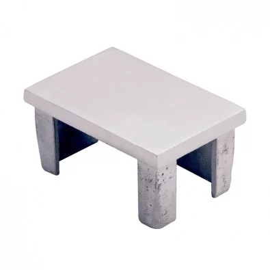 Bouchon plat pour tube inox 60 x 40mm en inox 316 brossé à coller