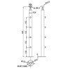 Poteau de garde corps muret 4 lisses à la française - inox 304 1