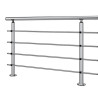 Poteau de garde corps muret 4 lisses à la française - inox 304 4
