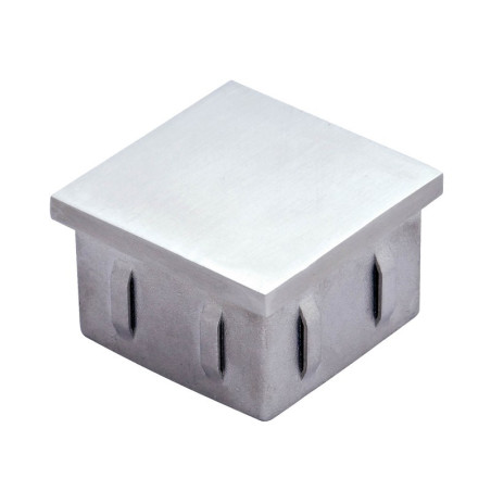 Bouchon plat pour tube inox carré 80 x 80 mm en inox 304 brossé
