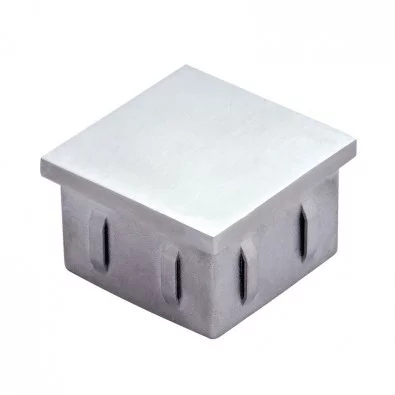 Bouchon plat pour tube inox carré 100 x 100 mm en inox 304 brossé