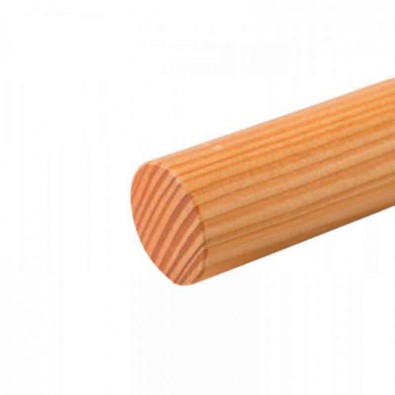Main courante bois ronde en MELEZE brut diamètre 45 mm longueur 2000 mm