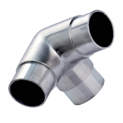 Raccord à 90° avec 3 départs en inox 304 brossé diam 33,7 mm