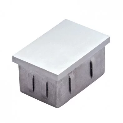 Bouchon plat pour tube inox rectangulaire 40 x 30mm en inox 304 brossé