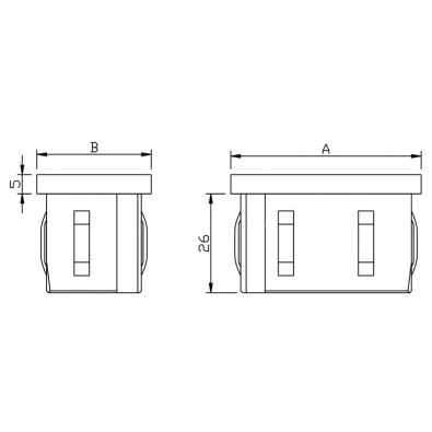 Bouchon plat pour tube inox rectangulaire 60 x 40mm en inox 304 brossé Bouchon plat pour tube inox rectangulaire 60 x 40mm en inox 304 brossé