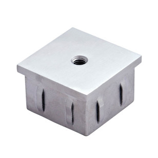 Bouchon plat fileté pour tube inox carré 30 x 30 mm en inox 304 brossé