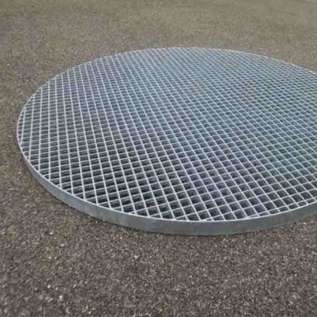 Grille caillebotis ronde sur mesure en inox