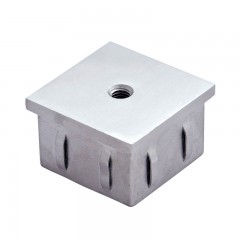 Bouchon plat fileté pour tube inox carré 50 x 50 mm en inox 304 brossé
