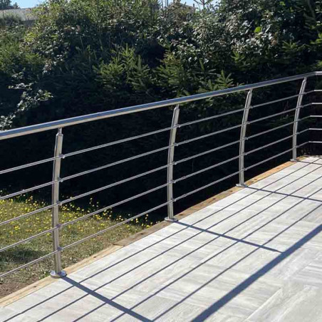 Garde corps Design Pont de Bateau en Inox, en kit, 5 barres à la française