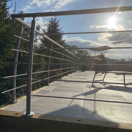 Garde corps Design Pont de Bateau en Inox, en kit, 5 barres à la française