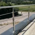 Garde corps inox en kit 4 barres avec poteaux design pour terrasse, escalier, balcon ou mezzanine 2