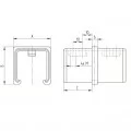 Manchon pour main courante à gorge carré 40 x 40 mm en inox 316 brossé 0