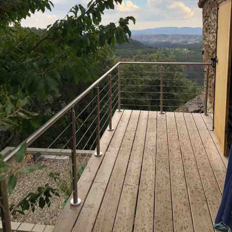 Garde corps à câbles en inox en kit à la française : terrasse, balcon, mezzanine