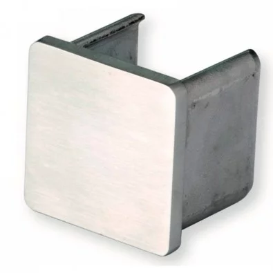 Terminaison de main courante à gorge carrée 40 x 40 mm inox 316 brossé Terminaison de main courante à gorge carrée 40 x 40 mm inox 316 brossé