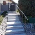 Rampe d'escalier exterieur sur poteaux, en kit, en inox brossé 3