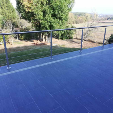 Garde corps de terrasse, escalier, en kit à 5 câbles inox, à la française