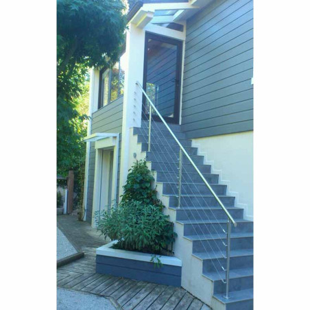 Garde corps de terrasse, escalier, en kit à 5 câbles inox, à la française