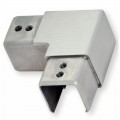 Coude à 90 horizontal de tube à gorge carré 40 x 40 mm inox 316 brossé 1