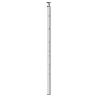 Poteau de départ de garde corps inox 304 remplissage 10 barres ø 12 mm à sceller