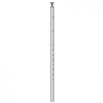 Poteau de départ de garde corps inox 304 remplissage 10 barres ø 12 mm à sceller