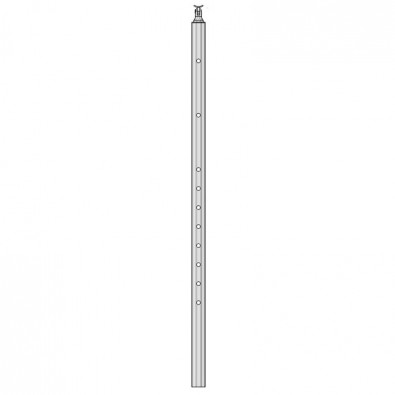Poteau de milieu de garde corps inox 304 remplissage 10 barres ø 12 mm à sceller