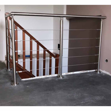 Garde corps de terrasse, escalier, en kit à 5 câbles inox, à la française