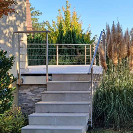 Garde corps terrasse, escalier,  à câbles inox en kit extérieur ou intérieur, à l'anglaise