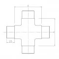 Raccord en croix 4 départs en inox 316 diametre 33,7 mm 1