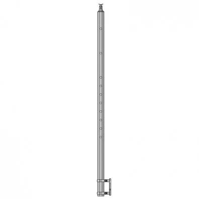 Poteau Départ Garde Corps Inox 304 SUR MESURE 10 barres anglaise + 15 cm platine à colliers