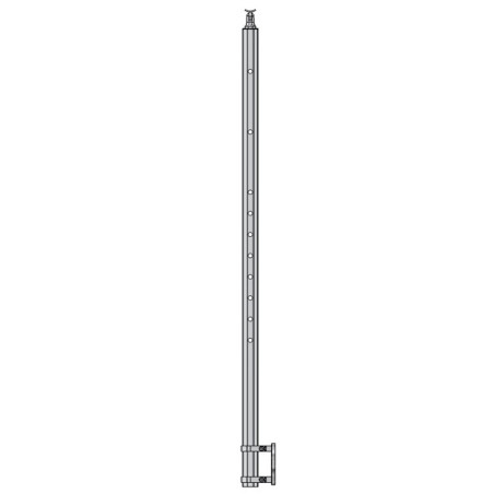 Poteau Départ Garde Corps Inox 304 SUR MESURE 10 barres anglaise + 15 cm platine à colliers