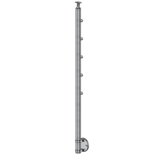 Poteau Milieu Garde Corps Inox 304 SUR MESURE 5 cables anglaise +15 cm platine à colliers