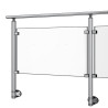 Poteau Départ Droite Garde Corps Inox 304 SUR MESURE verre à l'anglaise + 15 cm platine à colliers 2