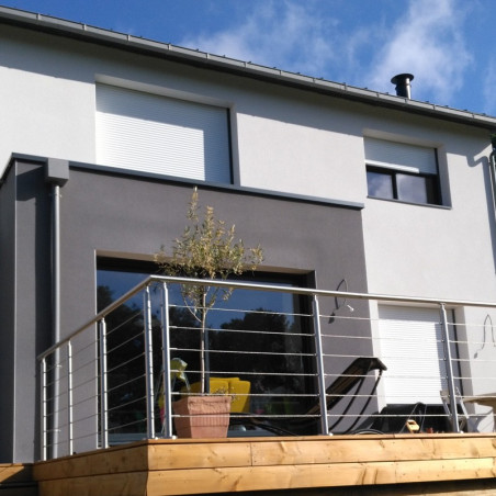 Balustrade de terrasse moderne à câbles en inox en kit à la française