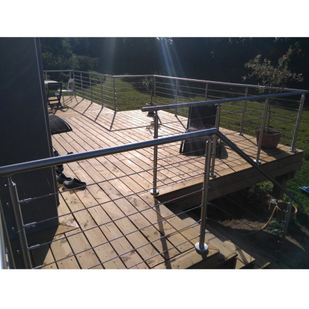 Garde corps de terrasse design à câbles en inox en kit à la française
