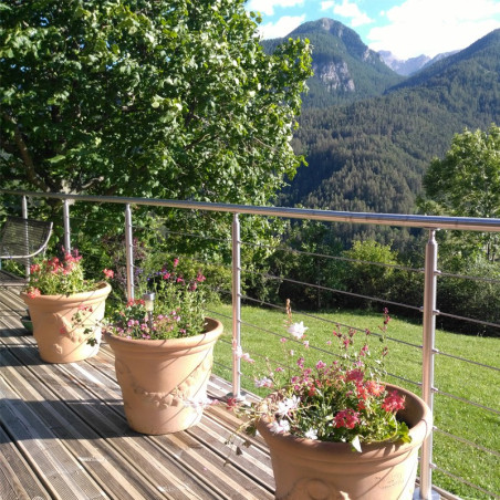 Rambarde de terrasse moderne à câbles en inox en kit à la française
