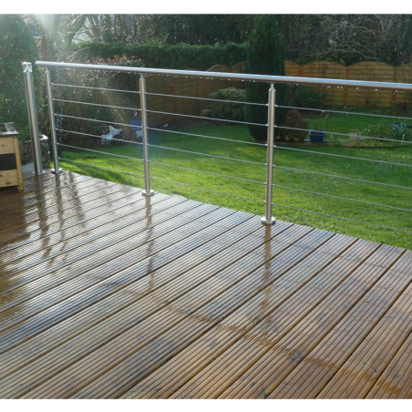 Garde corps de terrasse moderne à câbles en inox en kit à la française